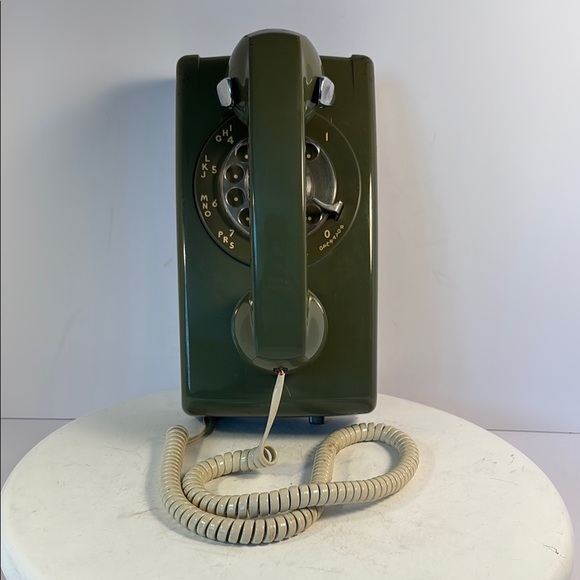 Vintage Antique Model 554 Original Moss Green Western Electric  Rotary Telephone - Picture 1 of 6